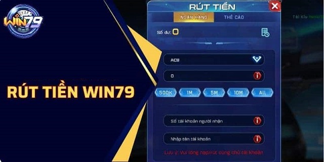 Hướng dẫn rút tiền Win79