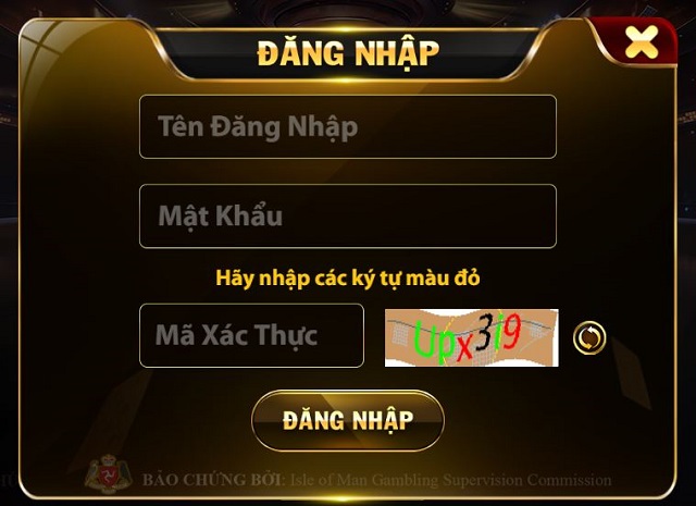 Nhập tên đăng nhập cùng mật khẩu rồi đánh kèm mã xác thực để đăng nhập tài khoản