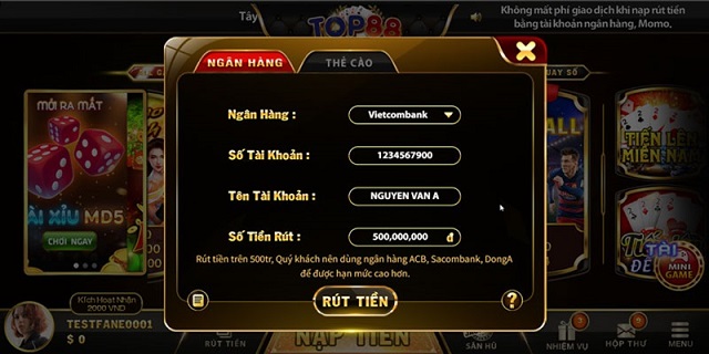Thủ tục rút tiền tại cổng game không quá phức tạp