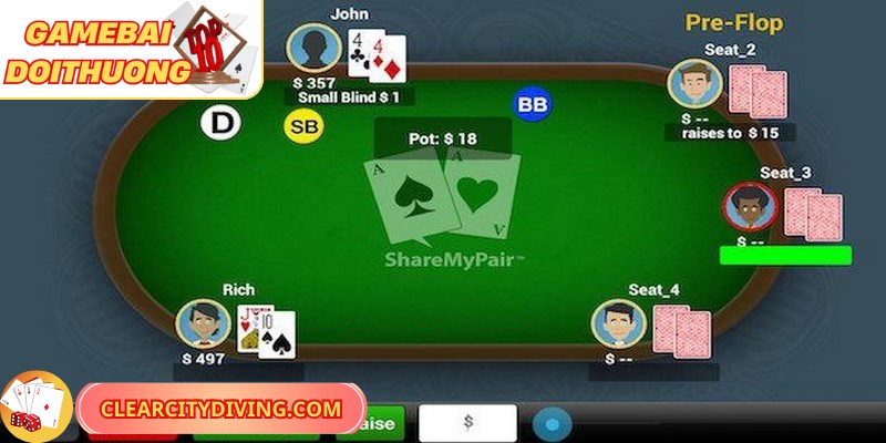 Ngay khi Dealer chia bài mỗi người chơi sẽ nhận được hai lá tẩy