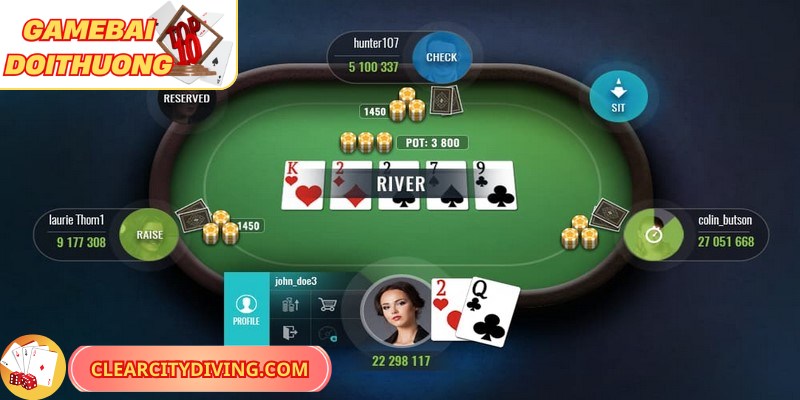 Bet thủ xây dựng tay bài cuối cùng gồm 5 lá tốt nhất